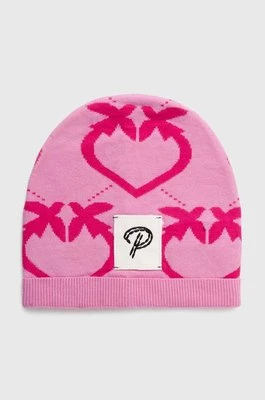 Pinko Up czapka dziecięca kolor różowy z cienkiej dzianiny