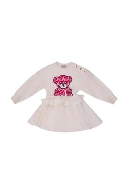 Pinko Up sukienka dziecięca kolor beżowy mini rozkloszowana