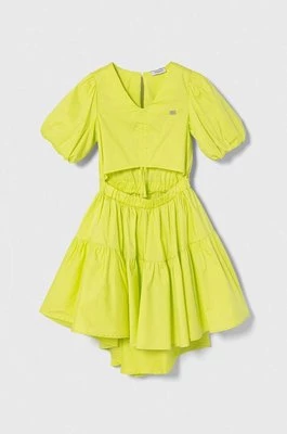 Pinko Up sukienka dziecięca kolor zielony mini rozkloszowana