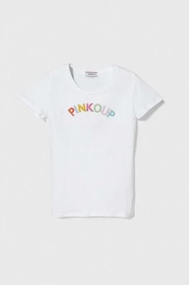 Pinko Up t-shirt bawełniany dziecięcy kolor biały