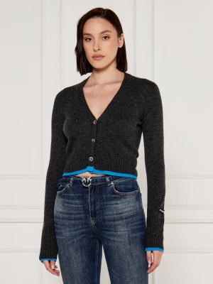 Pinko Wełniany kardigan CHAUSIE | Cropped Fit | z dodatkiem kaszmiru