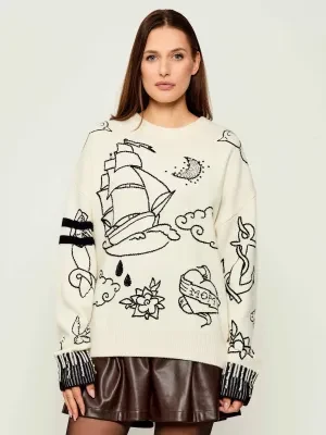 Pinko Wełniany sweter Andros | Loose fit