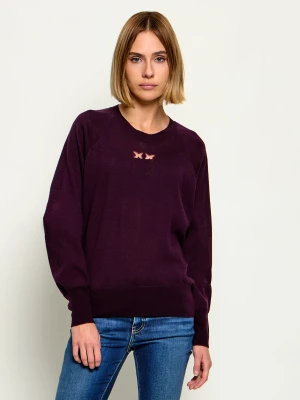 Pinko Wełniany sweter Lanzarote | Relaxed fit bordowy