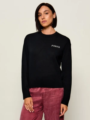 Pinko Wełniany sweter Martenica | Regular Fit czarny