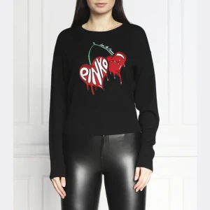 Pinko Wełniany sweter MERCURIO MAGLIA 100 WO + JACQU | Regular Fit