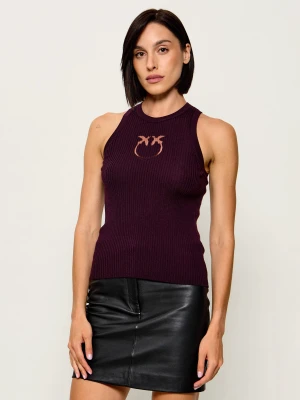 Pinko Wełniany top Newcastle | Slim Fit fioletowy