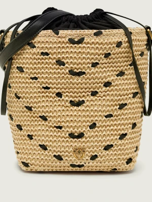 Pinko Worek BUCKET MINI CHEVRON | z dodatkiem skóry