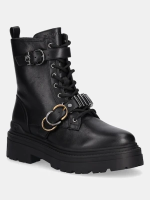 Pinko workery skórzane Mia 19 damskie kolor czarny na platformie SD0407P087Z99