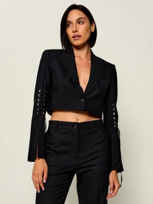 Pinko Żakiet Corvette | Cropped Fit | z dodatkiem wełny czarny