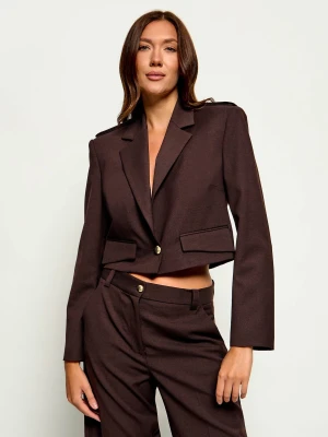 Pinko Żakiet Manna | Cropped Fit | z dodatkiem wełny brązowy