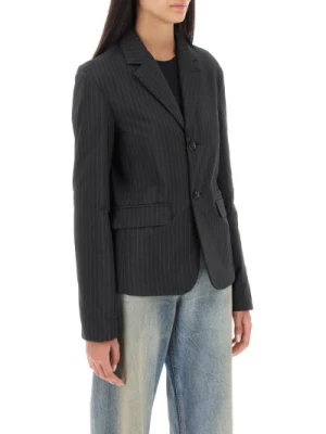 Pinstripe Padded Blazer Deconstructed Design MM6 Maison Margiela