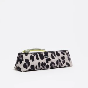 Saszetka piórnik mała nylon print Leopard szara BIMBA Y LOLA