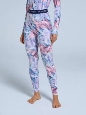 Piste — damskie legginsy termoaktywne z nadrukiem - Light Pink Animal