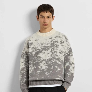 Pixel Knit Sweater Burocs szary