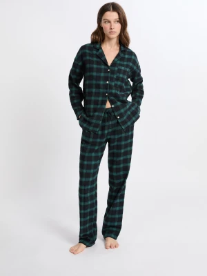 Piżama 2-częściowa w kratę z bawełnianej flaneli Etam