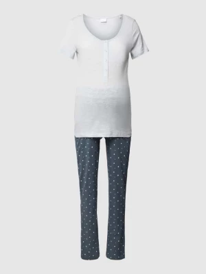 Piżama ciążowa z krótką listwą na zatrzaski model ‘MIRA STAR’ Mamalicious