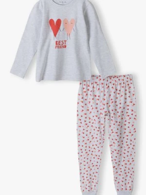 Piżama dla dziewczynki w serduszka z długim rękawem 5.10.15.