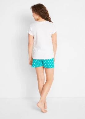 Piżama dziewczęca z krótkimi spodniami (4 części) bonprix