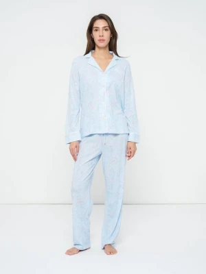 Piżama Lauren Ralph Lauren niebieski