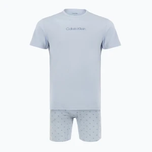 Piżama męska Calvin Klein LV00NM2900 breezy blue top w/diamond logo