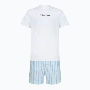 Piżama męska Calvin Klein LV00NM2903 classic white top/aurora stripe