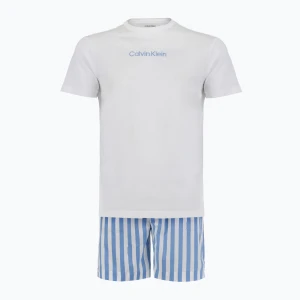 Piżama męska Calvin Klein LV00NM2903 classic white top/vertical boardway