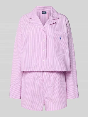 Piżama o kroju comfort fit z czystej Bawełna Model 'SHIRTING STRIPES' Polo Ralph Lauren