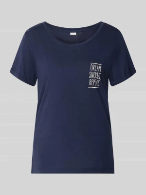 Piżama o kroju Comfort Fit z mieszanka bawełny i wiskozy model 'Perfect Nights T-Shirt' s.Oliver Ciemnoniebieski