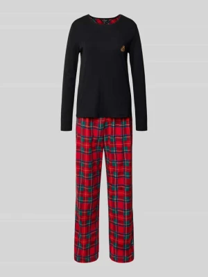 Piżama o kroju regular fit z kieszenią na piersi Lauren Ralph Lauren