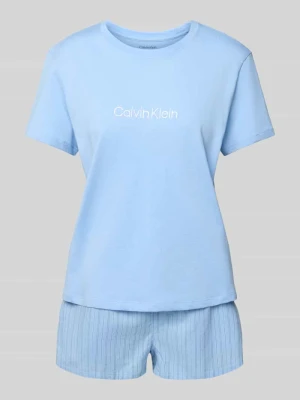 Piżama o kroju regular fit z wyhaftowanym logo model ‘Poplin’ Calvin Klein Underwear