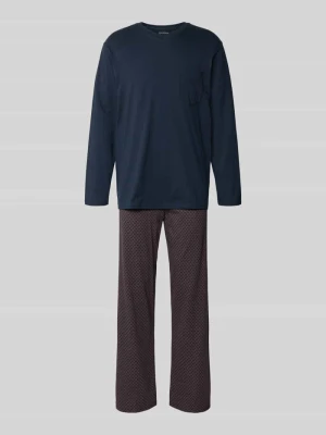 Piżama o kroju relaxed fit z kieszenią na piersi model ‘Comfort Essentials’ Schiesser
