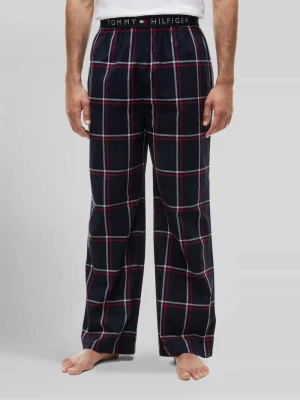piżama w kroju regular fit z czystej bawełny z gumowym paskiem Tommy Hilfiger Granatowy