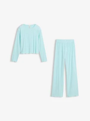 Piżama z bawełną i wzorem w serca bonprix