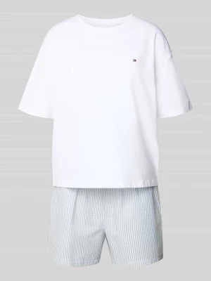 Piżama z mieszanki bawełny z wyhaftowanym logo Tommy Hilfiger