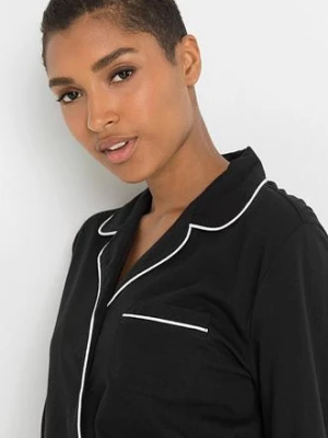 Piżama z plisą guzikową bonprix