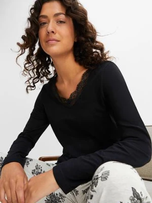 Piżama z subtelną koronką bonprix