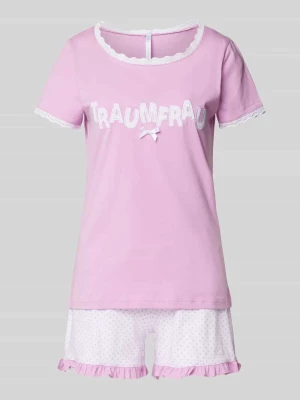 Piżama z wyhaftowanym napisem model ‘Traumfrau’ LOUIS & LOUISA