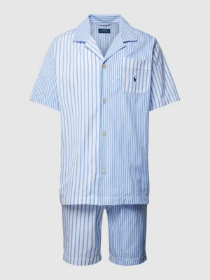Piżama z wypustkami w kontrastowym kolorze model ‘WOVEN’ Polo Ralph Lauren Underwear