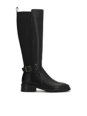 Płaskie kozaki z elastyczną wstawką Kazar