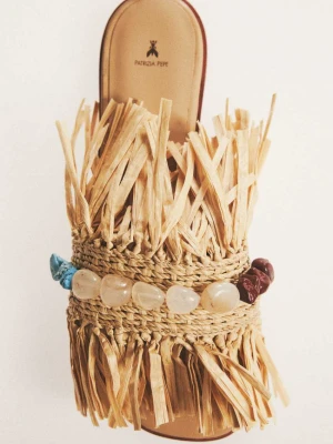 Płaskie sandały z rafii PATRIZIA PEPE