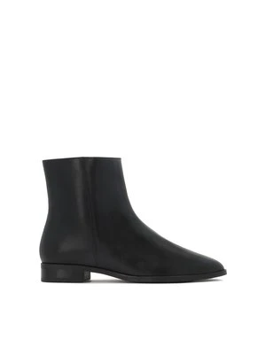 Płaskie skórzane botki z suwakiem Kazar