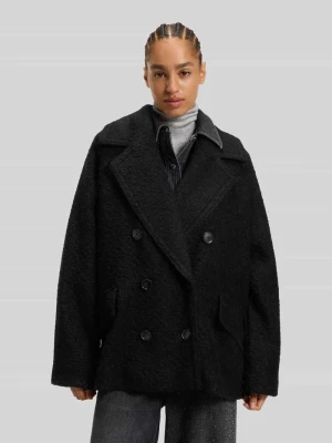 Płaszcz caban o pudełkowym kroju z dodatkiem wełny model ‘CABANI’ Boss Orange