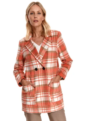 Płaszcz damski pomarańczowy - SPZ0618PO płaszcz - TOP SECRET - Odzieżowy sklep internetowy TOP SECRET