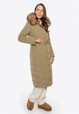 Płaszcz damski z naturalnym wypełnieniem khaki Wittchen