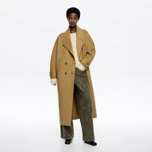 Płaszcz długi maxi klapy dwustronny ochra BIMBA Y LOLA