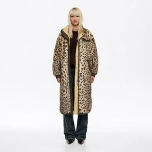 Płaszcz dwustronny długi Leopard beżowy BIMBA Y LOLA