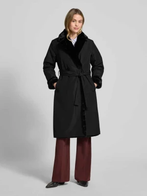 Płaszcz dwustronny z wykładanym kołnierzem i wiązanym paskiem PETITE M.