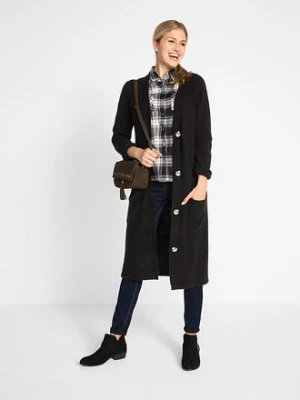 Płaszcz dzianinowy z naszywanymi kieszeniami bonprix