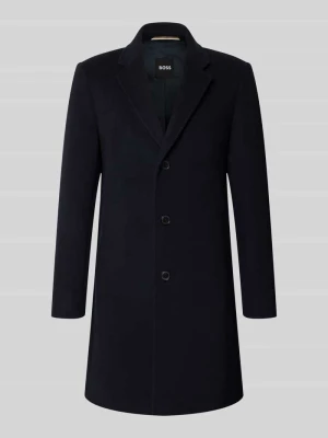 Płaszcz funkcyjny o kroju slim fit z mieszanki wełny model 'HYDE' Boss Granatowy