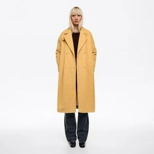 Płaszcz klasyczny sztuczne futerko żółty BIMBA Y LOLA